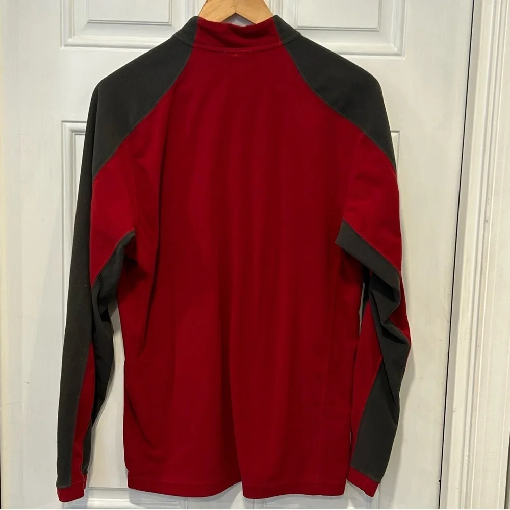 The North Face Long Sleeve 1/4 Zip Fleece Pullover Red/Gray TKA 100 Men Size M